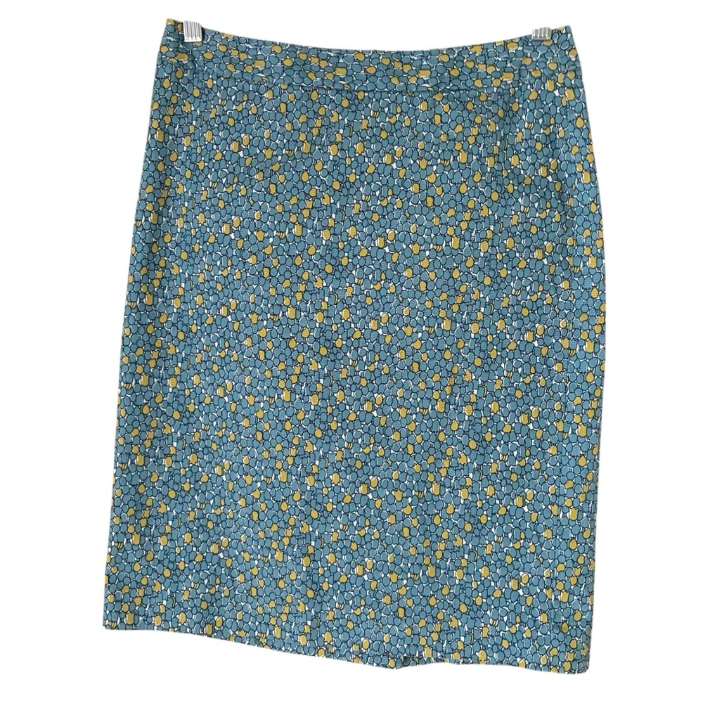 Talbots Teal and Yellow Floral Pencil Skirt Size 4
